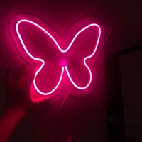 تابلو نئون فلکسی پروانه صورتی