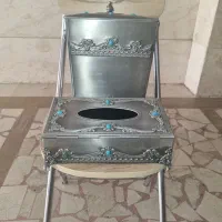 ست جا دستمال کاغذی و سطل آشغال استیل