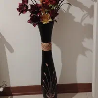 گلدان چوبی زیبا ،گلدان شیشه ای بامبو