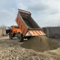 حمل شن‌ ماسه پوکه بادامی مخلوط خاک شسته سنگ کامیون
