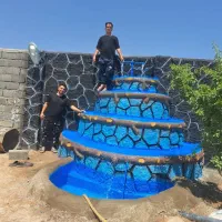 انواع سیمان کاری. طرح سنگ . کف سازی و استخر