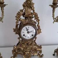 ساعت شمعدون برنزی آلمان|کلکسیون اشیاء عتیقه|شریف‌آباد, |دیوار