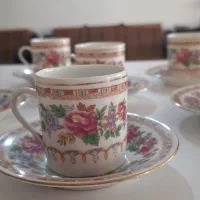 سرویس قهوه خوری گل ترمه قدیمی|ظروف سرو و پذیرایی|شیراز, سینما سعدی|دیوار