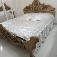 تخت خواب تمام چوب و منبت راش|تخت و سرویس خواب|صائین قلعه, |دیوار