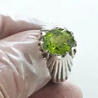 انگشتر جواهری زبرجد طبیعی رکاب مهردار ۱۱گرم