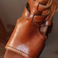 صندل چرم زنانه ،رنگ عسلی،سایز۳۸|کیف، کفش، کمربند|رشت, پل تالشان|دیوار