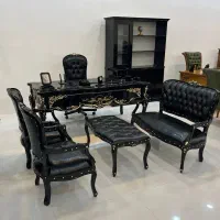 انواع مبلمان اداری کلاسیک میز مدیریت و‌نیمست چوبی