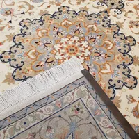 قالی دستباف ۹متری کاشان کرم نقشه لچک‌ترنج جهاد یزد|فرش|تهران, بازار|دیوار