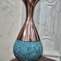 گلدان مس  و فیروزه
