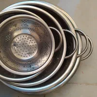 آبکش و لگن استیل گرد|ظروف پخت‌وپز|مشکین‌دشت, |دیوار