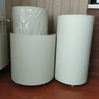 گلدان گالوانیزه چرخ دار