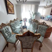 مبلمان استیل ۷نفره با ناهار خوری ۸نفره ۲میزبان|مبلمان خانگی و میز عسلی|تهران, هروی|دیوار