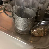 سماور ورشو خیلی قدیمی با چنتا وسایل قدیمی|کلکسیون اشیاء عتیقه|شاهدشهر, |دیوار