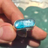 انگشتر نقره در نجف زیر فیروزه ذکر علی خطی