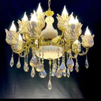 لوسترگلوریاسرامیکی.برنجی۱۰+۴+۲شعله برنجDfy light34