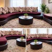 مبل ال ۷ نفره شیک و سالم . همراه میز جلو مبلی