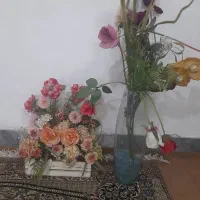 گلدان شیشه وسبد گل|گل مصنوعی|سبزوار, مدرس|دیوار