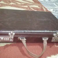 کیف سامسونت چرمی رمز دار قهوه‌ای