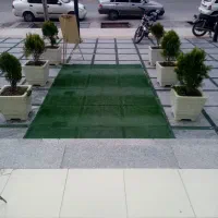 گلدان بتنی و درختچه