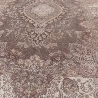 یک جفت فرش 3در4 رنگ کرم قهوه ای