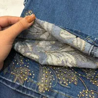 شلوار لی نگین دوزی شده وارداتی|لباس|یزد, |دیوار