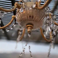 لوستر برونزی کریستال چک ۳ عدد|لوستر و چراغ آویز|تهران, محمودیه|دیوار