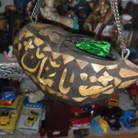 کشکول عتیقه خیلی قدیمی با زنجیر فابریک خودش