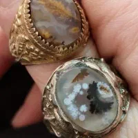 فروش ۲ عدد انگشتر نقره عتیقه کمیاب سنگ شجر تک درخت