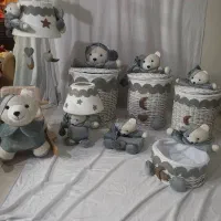 حراج سیسمونی ،سبد لباس کودک و لوستر و آباژور