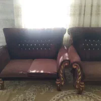 مبل ۹ نفره جنس پارچه مخمل چوب راش تمیز وسالم|مبلمان خانگی و میز عسلی|دلیجان, |دیوار