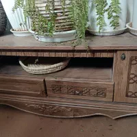 دوعدد میز تی وی چوبی و شیشه ای|میز تلویزیون|برخوار, |دیوار