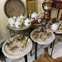 انتیک نوربلین مجسمه برنز ساعت نقره وسایل