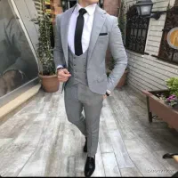 کت و شلوار طوسی مردانه