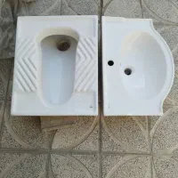 سنگ توالت چینی کرد در حد نو و روشویی در حد نو