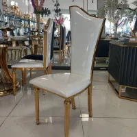 صندلی مدل چم /تالار رستوران فلز ابکاری سیلور رنگ