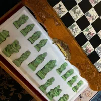 شطرنج تاشو تمام چوب منبت کاری کاملانو|کلکسیون و سرگرمی|تهران, تهرانسر شمالی|دیوار