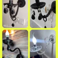 لوستر کریستالی شفاف و مشکی|لوستر و چراغ آویز|مشهد, اقبال|دیوار