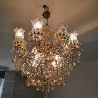 لوستر ۸ شاخه آبکاری طلایی