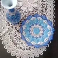 ست گلدان وبشقاب میناکاری مس صنایع دستی اصفهان ن