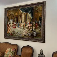 تابلو فرش ابریشمی دستبافت اصلی و بسیار نفیس مهمانی