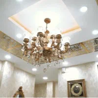 لوستر سلطنتی ۸‌شعله رنگ طلایی|لوستر و چراغ آویز|اهواز, نادری|دیوار