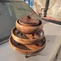 ظروف چوبی.ست چوبی.چوب گردو.کاسه چوبی