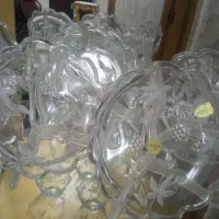 ظرف کریستال سوگا ژاپن گل یاقوتی پیشدستی پیاله|ظروف سرو و پذیرایی|مشهد, گاز|دیوار