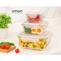 سرویس ۶ پارچه کریستال مربع و مستطیل لیمون