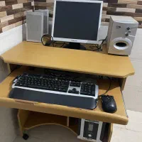 کامپیوتر خانگی LCD به همراه اسپیکر و پرینتز|رایانه رومیزی|ساری, |دیوار