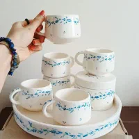 ست چای خوری شامل فنجان شکلات خوری سینی
