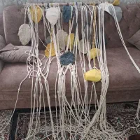 شلف و پرده مکرومه نو|صنایع دستی و سایر لوازم تزئینی|خرمآباد, |دیوار