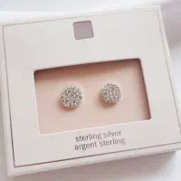 گوشواره نقره نگینی مدل سفید خیره کننده|بدلیجات|کرج, اصفهانیها|دیوار