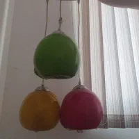 لوستر سه شاخه رنگی نو