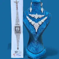 ساعت نقره و ست نقره جدید نگین دار مجلسی ce-n197|بدلیجات|تبریز, |دیوار